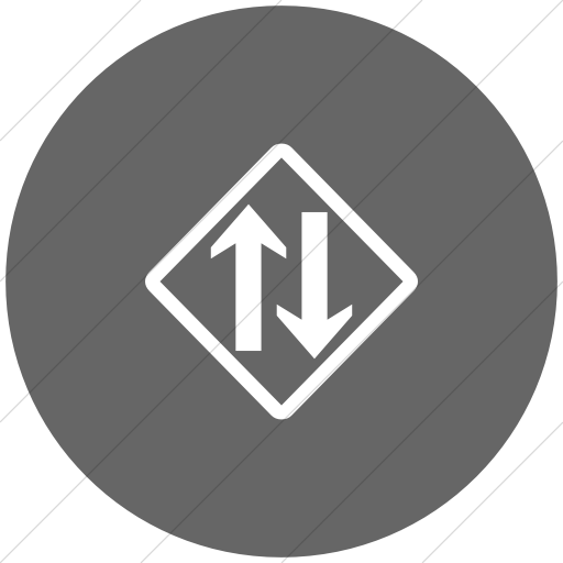 Flat Circle White On Gray Classica Two Way Traffic