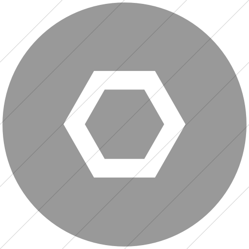 Flat Circle White On Light Gray Classica Hexagon Clear Icon