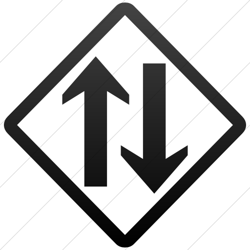 Simple Black Gradient Classica Two Way Traffic Clear Icon