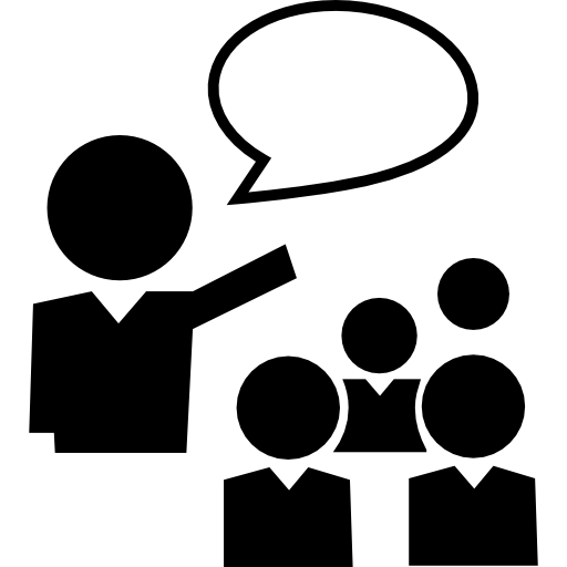 Students Group With One Talking Icons Free Download