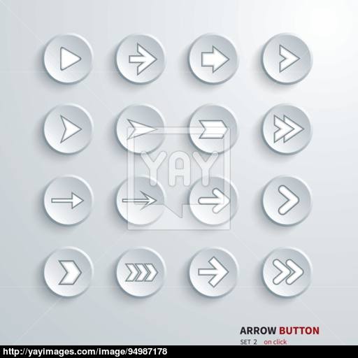 Button Arrow Sign Icon Set On Click Vector