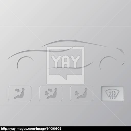 Car Silhouette With Flat Icons Vector