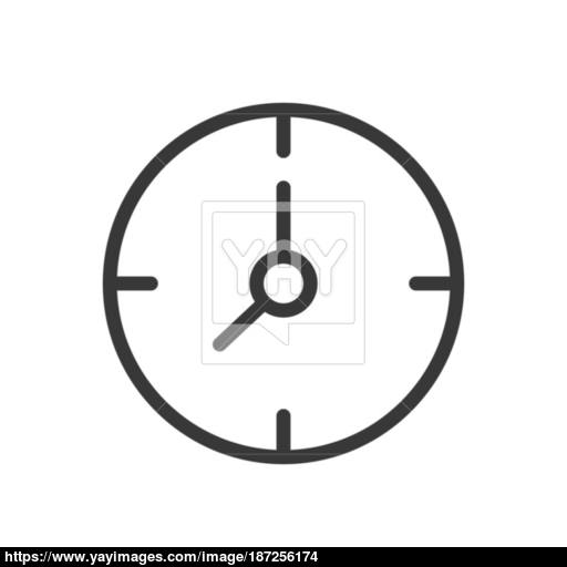 Clock Icon Design Line Style Vector