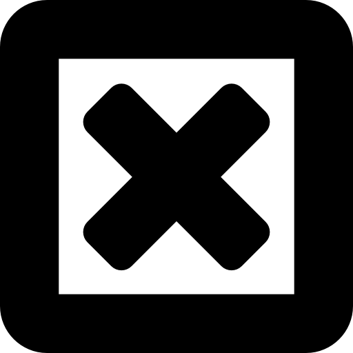 Close Cross Sign In A Square Button