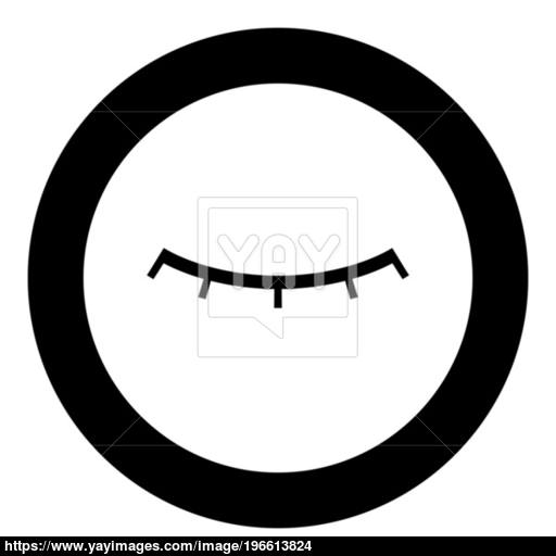 Closed Eye Icon Black Color In Circle Vector