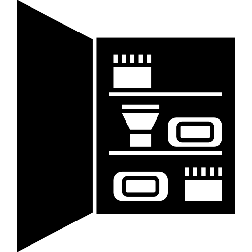 Bathroom Closet With Personal Care Objects Icons Free Download