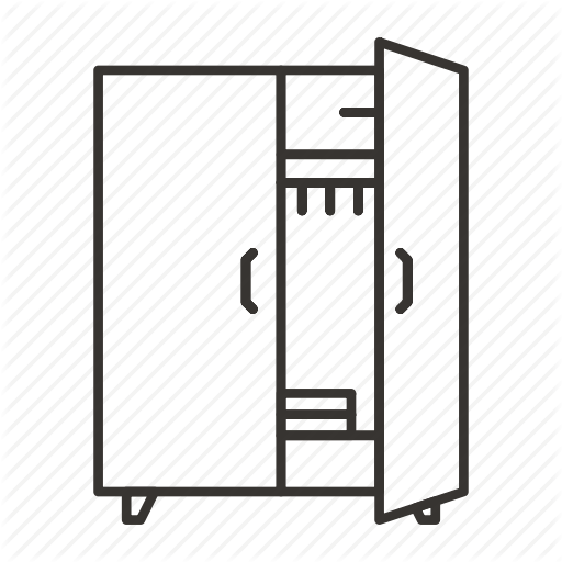 Closet, Clothes, Clothing, Door Open, Furniture, Hanger, Wardrobe Icon