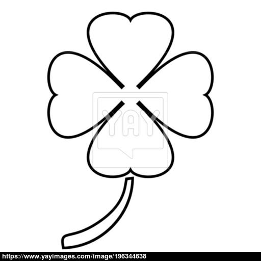 Clover Icon Black Color Illustration Flat Style Simple Image