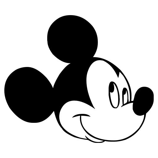 Black Mickey Mouse Icon