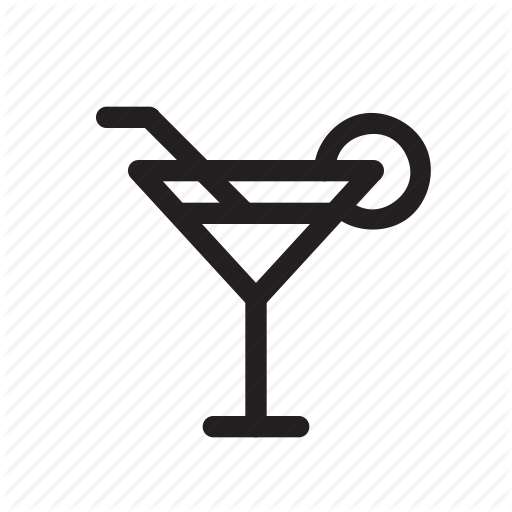 Cocktail, Food, Line, Round Icon