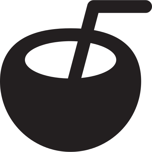 Coconut Cocktail With A Straw Png Icon