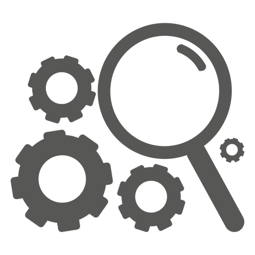 Magnifier Cogwheel Icon