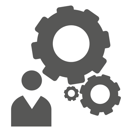Man With Cogwheel Icon