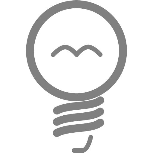 Gray Light Bulb Icon