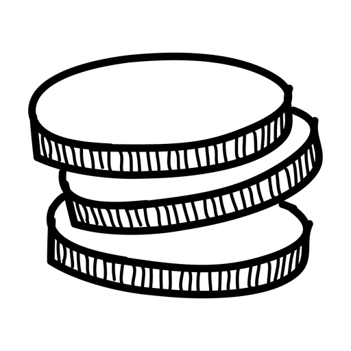 Hand Drawn Coins Icon
