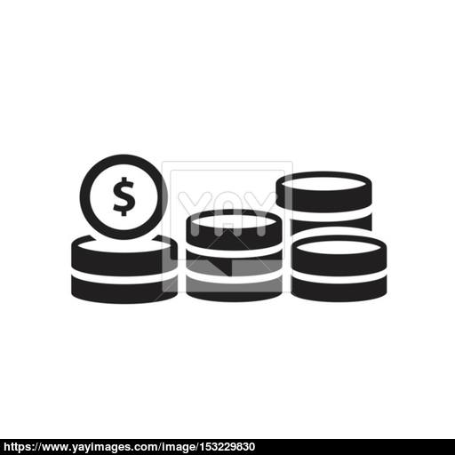 Stack Of Coins Icon Vector