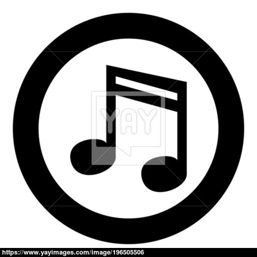 Note The Black Color Icon In Circle Or Round Vector