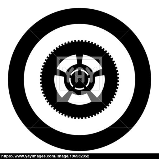 Car Wheel Icon Black Color In Circle Or Round Vector