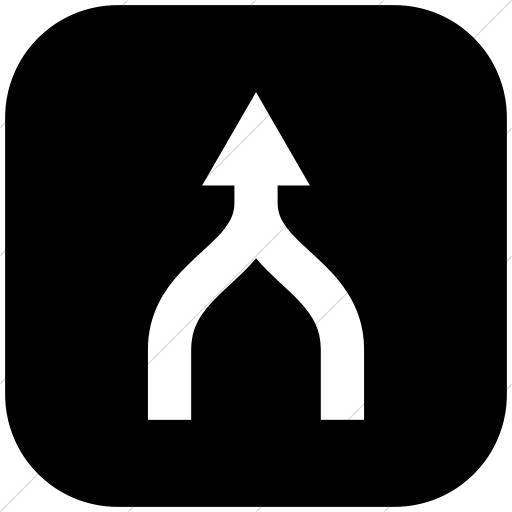 Flat Rounded Square White On Black Raphael Arrow Merge
