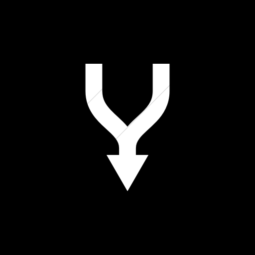 Flat Square White On Black Raphael Arrow Merge S Icon