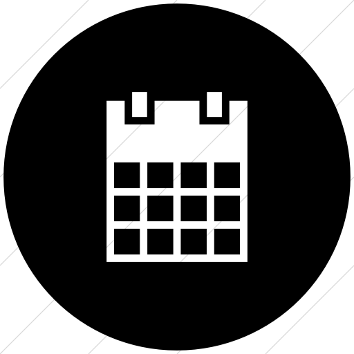 Flat Circle White On Black Raphael Calendar Icon
