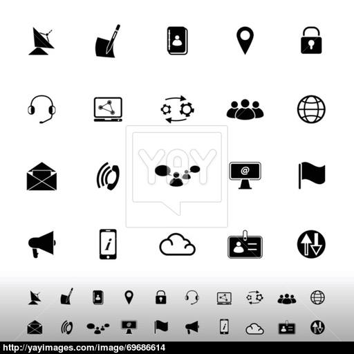 Communication Icons On White Background Vector