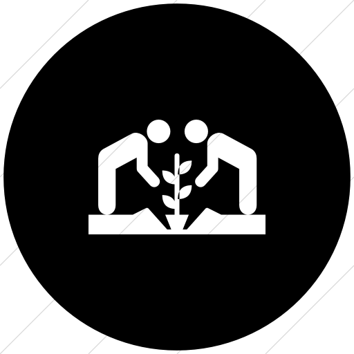 Flat Circle White On Black Iconathon Community Garden Icon