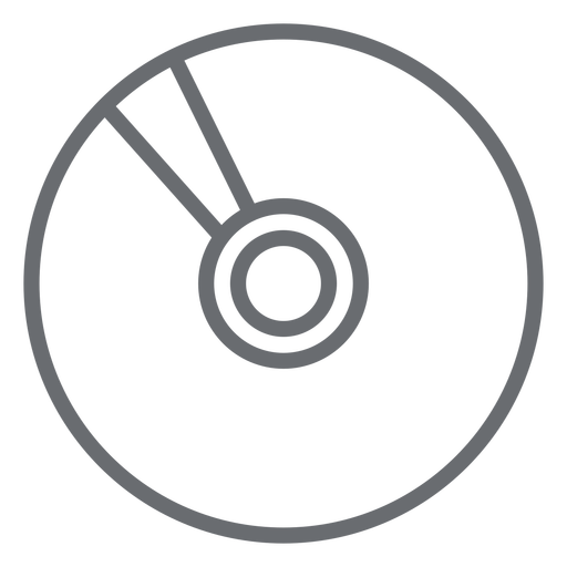 Multimedia Compact Disk Stroke Icon
