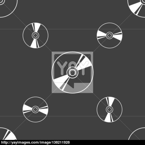 Cd, Dvd, Compact Disk, Blue Ray Icon Sign Seamless Pattern