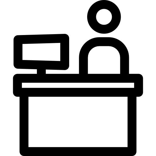 Business, Recepcionist, Computer, Office, Desk Icon