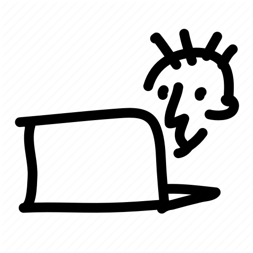 Computer, Face, Happy, Interactive, Laptop, Man, Online Icon