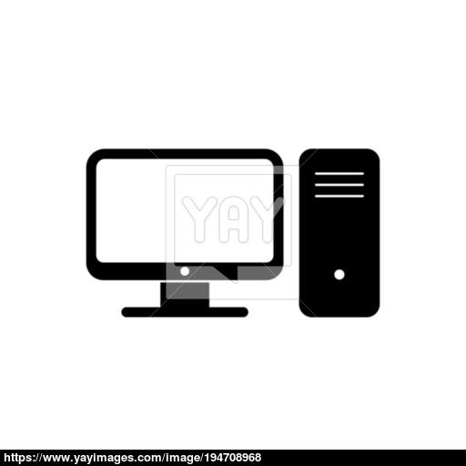 Computer Icon Isolated On White Pc Symbol Vector