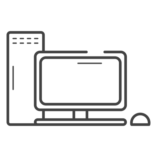 Gaming Computer Stroke Icon