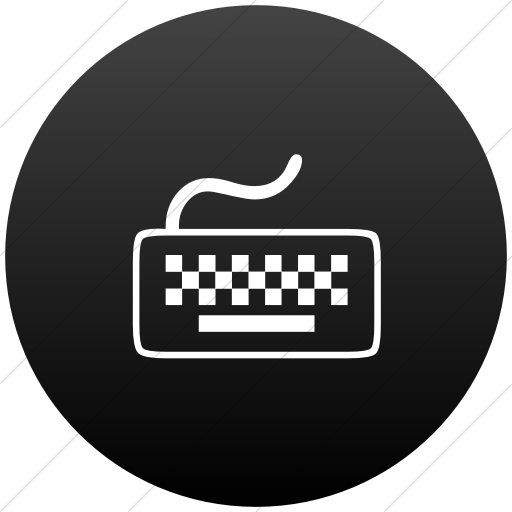 Flat Circle White On Black Gradient Classica Computer