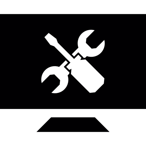 Computer Screen With Wrench And Screwdriver Icons Free Download