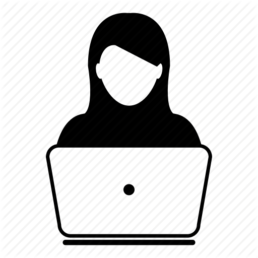 Computer, Laptop, Person, User, Woman Icon
