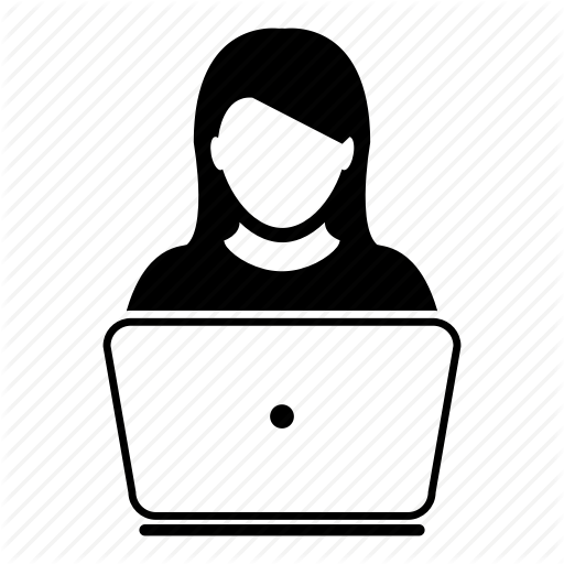 Computer, Employee, Laptop, Network, User, Woman, Work Icon