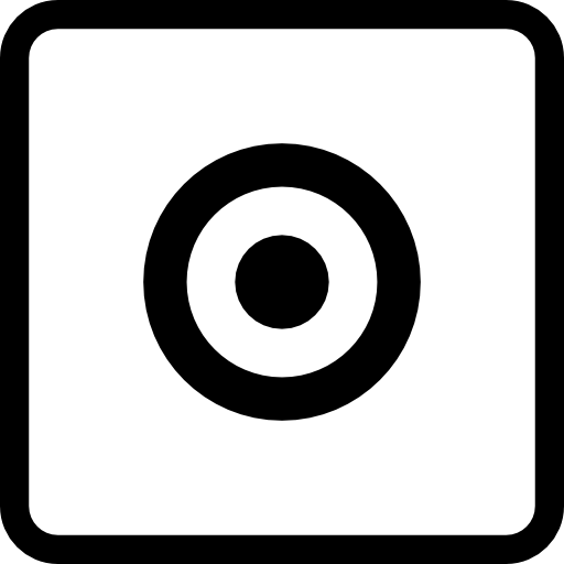 Target Concentric Circles Symbol In Square Button Icons Free