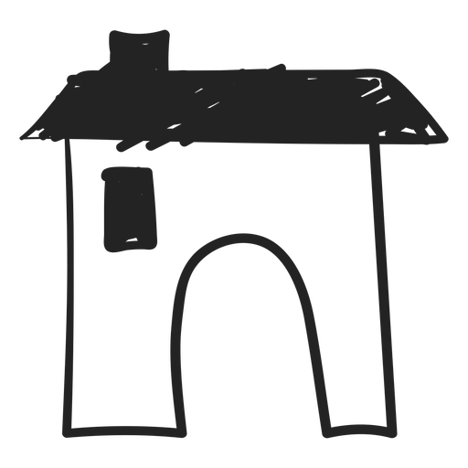 Concrete House Hand Drawn Icon