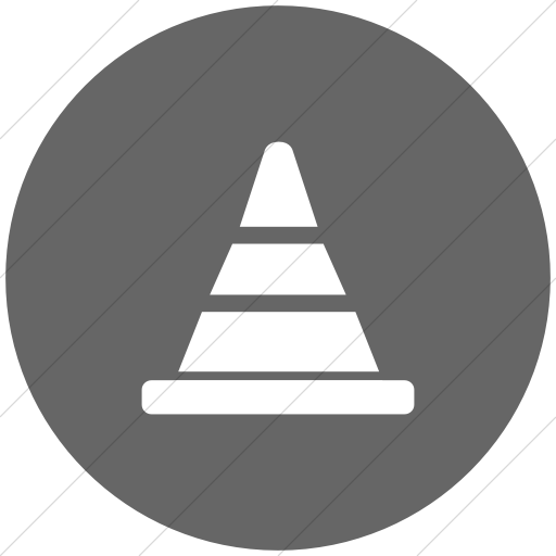 Flat Circle White On Gray Broccolidry Traffic Cone Icon