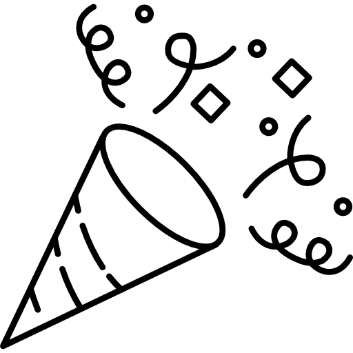 January, Fun, Signs, Confetti Icon