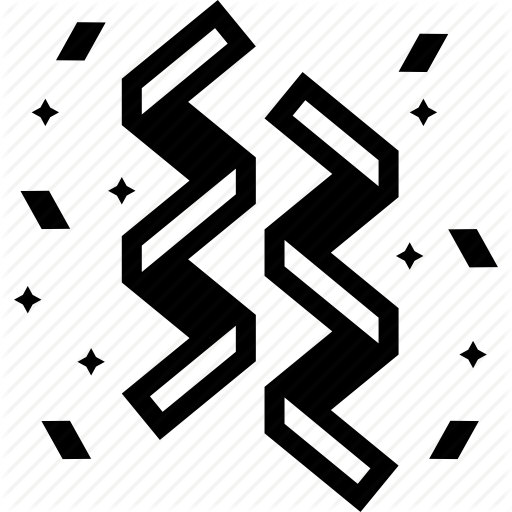 Birthday, Celebration, Confetti, Party, Serpentine Icon