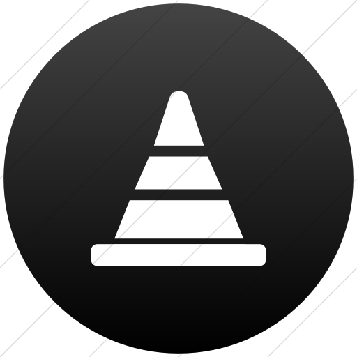 Flat Circle White On Black Gradient Broccolidry Traffic