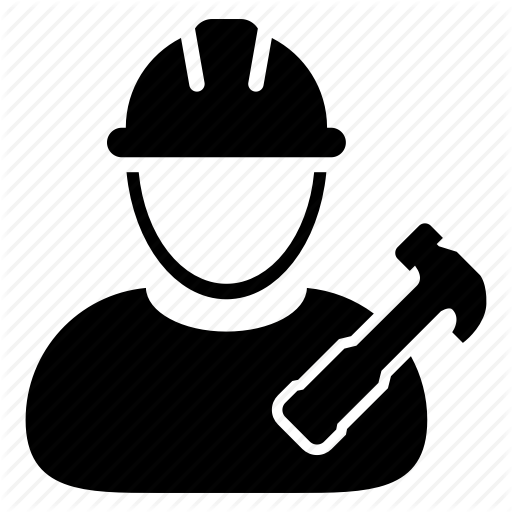 Builder, Construction, Engineer, Hammer, Hard Hat, User, Worker Icon