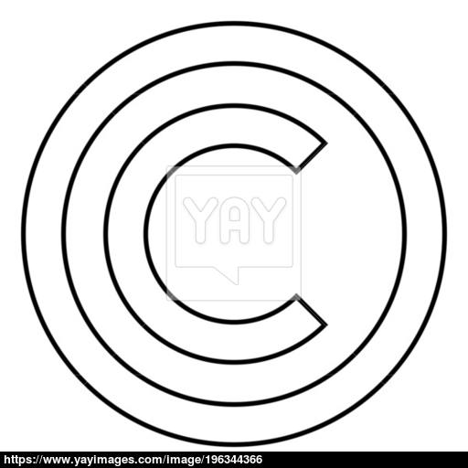 Copyright Symbol Icon Black Color Illustration Flat Style Simple