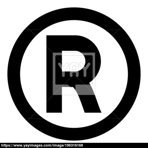 Symbol Copyright Icon Black Color Illustration Flat Style Simple