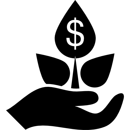 Hand Holding Plant With Dollar Sign Icons Free Download