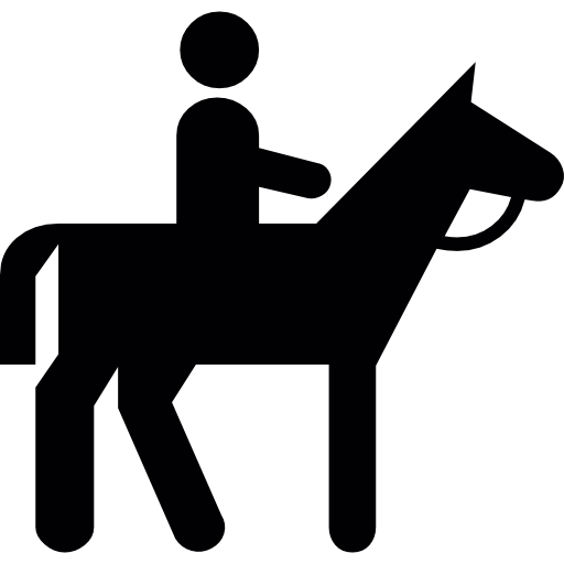 Silhouette Of A Man Riding A Horse Icons Free Download