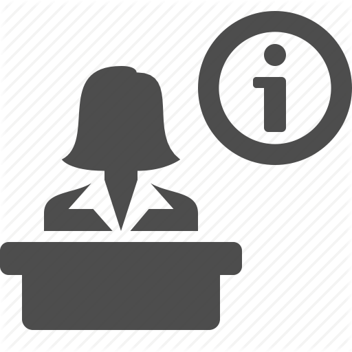 Check In, Counter, Info, Information, Reception, Woman Icon