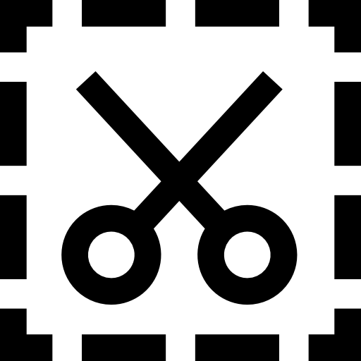 Commercial Coupon Scissors In Broken Line Square